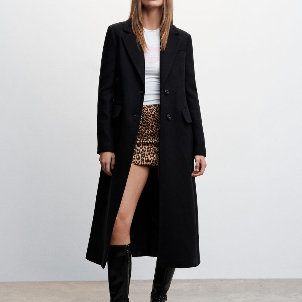 MANGO x Camille Charrière Long Wool Overcoat